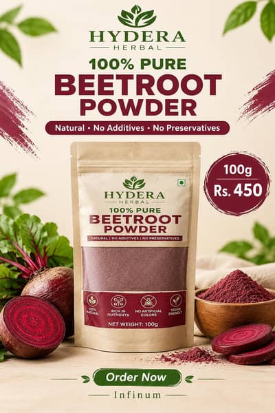 Hydera Herbal Pure Beetroot Powder 100g & 250g | Beauty & Healthcare