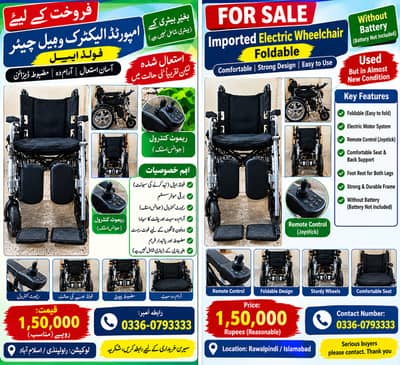 Imported Electric Power Wheelchair for Sale – Foldable with Remote Co