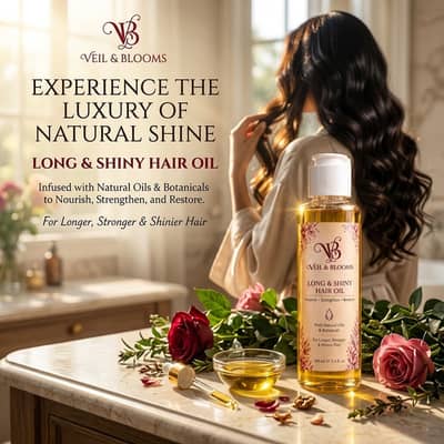 Veil and Blooms long and shiny hair oil