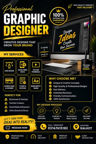 I am a graphic designer,I'll change your ideas into vissuals.