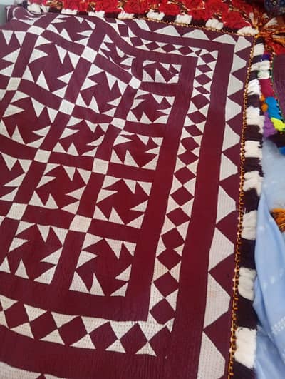 Original Sindhi Homemade Rilli Bed Sheet Transitional Handicrafted Des