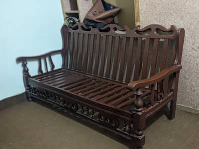 5 seater wooden sofa
