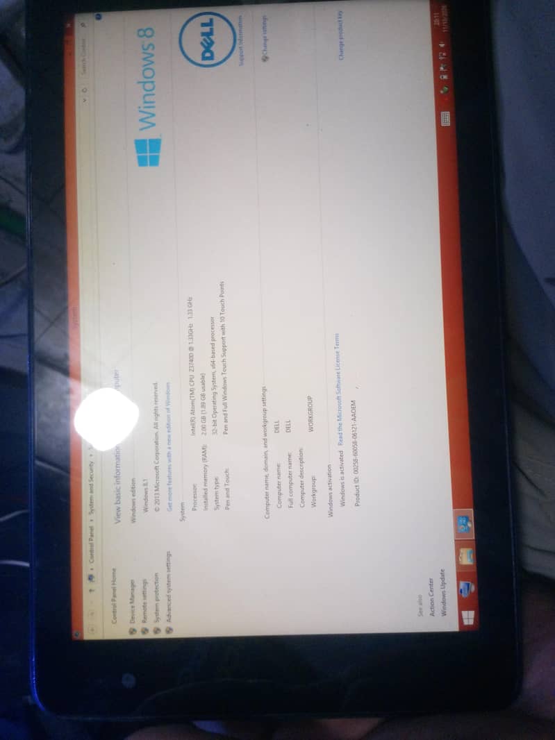 Dell computer tablet hy 2