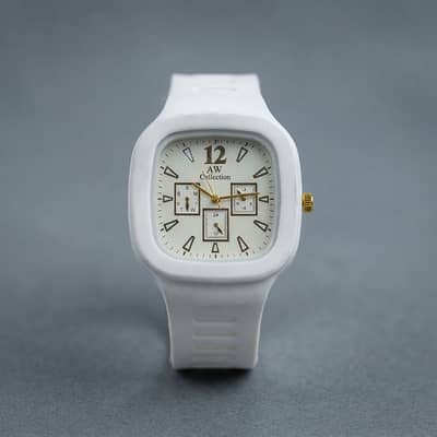 Curren Stylish White Square Dial Big Size Watch For Boys - Imported Q