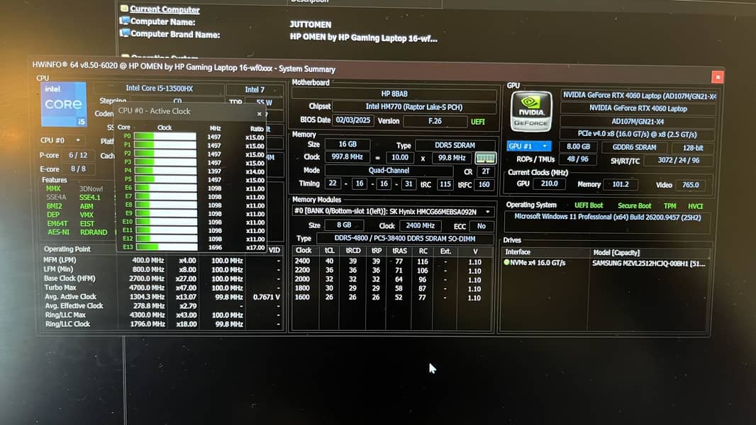 HP Omen 16 I RTX 4060 | i5 13500 HX 5