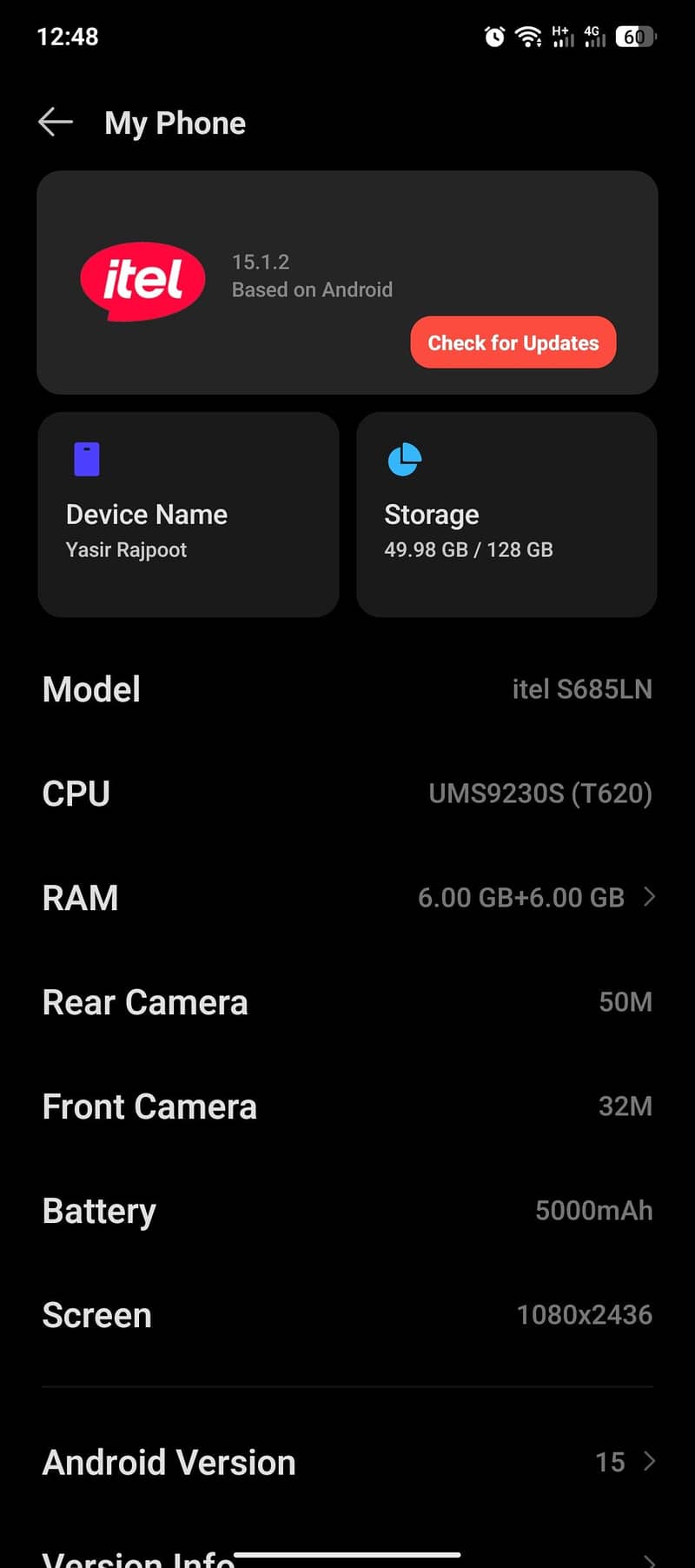 Itel S25 6