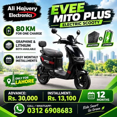 Evee Mito Plus Scooty On Easy Installment Plan  (Only For Lahore)