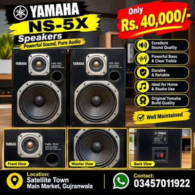 Yamaha NS-5X Speakers Pair – Excellent Sound Quality – Rs. 40,000
