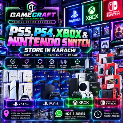 Gaming Consoles for Sale in Karachi | PS5, PS4, Xbox, Nintendo Switch