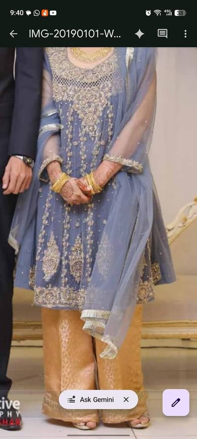 2pcs embroidered frock and dupatta