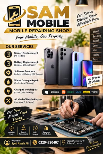 Phone Repairing | iPhone, Samsung, Oppo, Vivo, Redmi, Infinix & Tecno