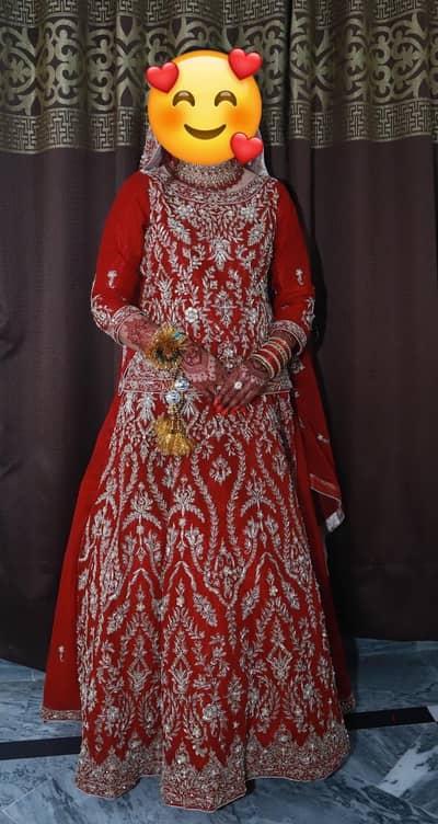 Heavy Maroon Bridal Lehenga - Full Dabka Zari work -Barat Dress