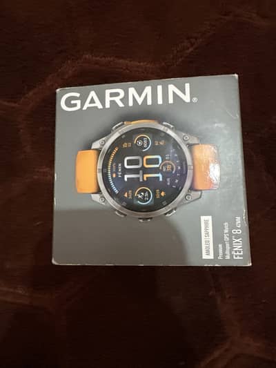 Garmin fenix 8 , 47 mm amoled display orange colour watch