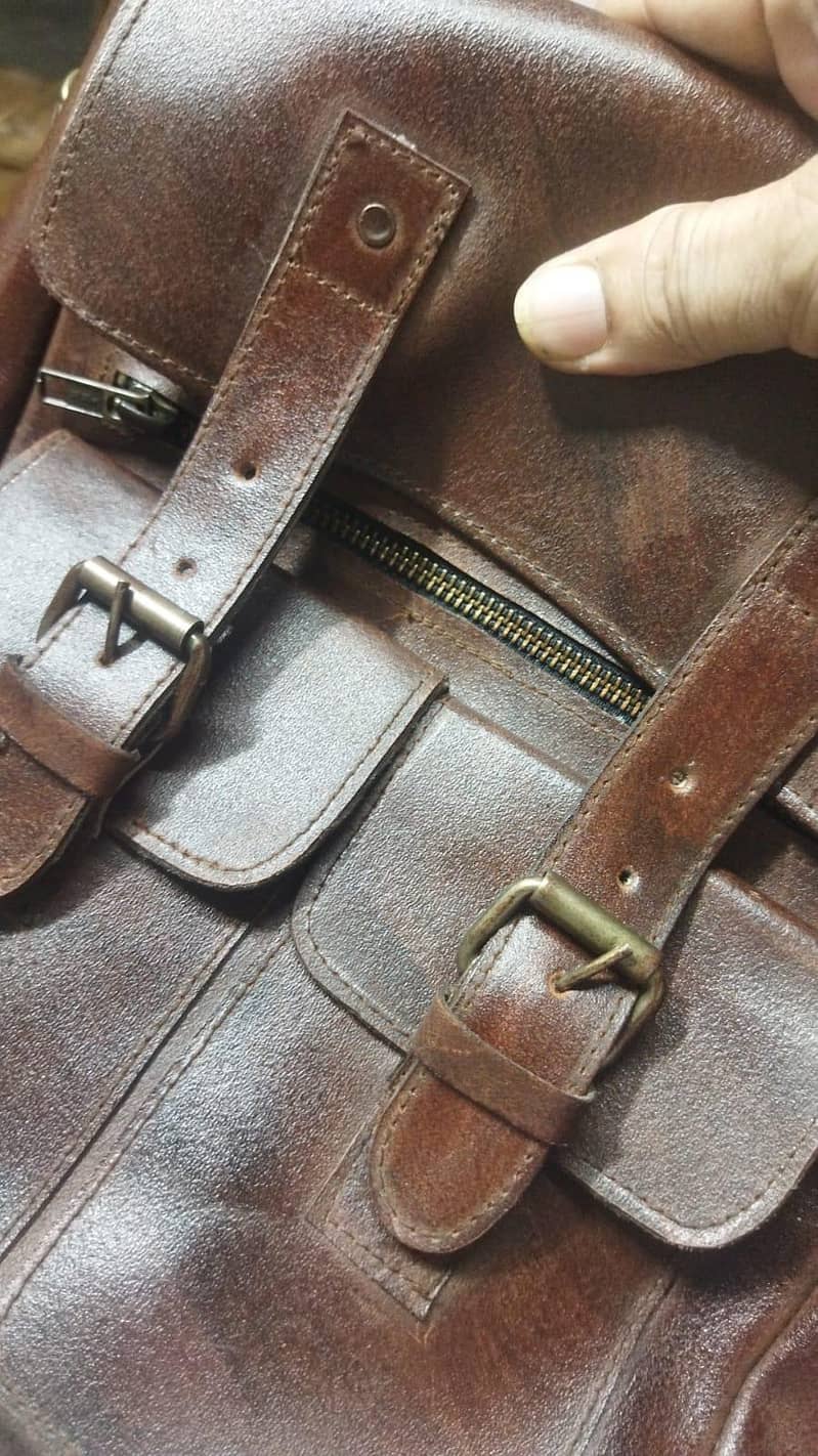 Vintage Brown Leather Messenger Bag – Adjustable Shoulder Strap - Bags ...