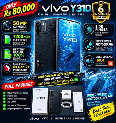 Vivo y31 premium look, power full performance  that speak for it self