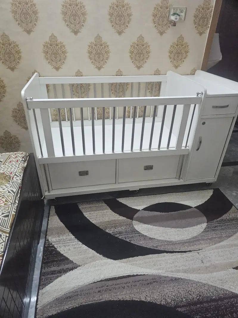 Baby Cot / Wooden Baby Crib with Storage Drawers - Baby Cots - 1120891485