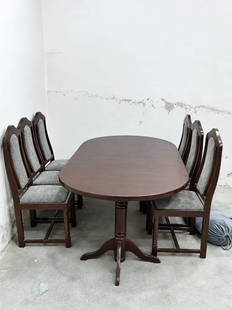 dining table-6 wooden chairs 2