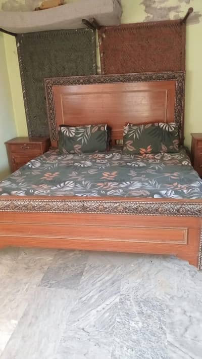 bed with side tables