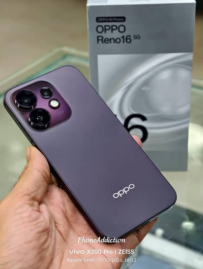 oppo reno 16f 5g just box open 2 day use 8/256gb