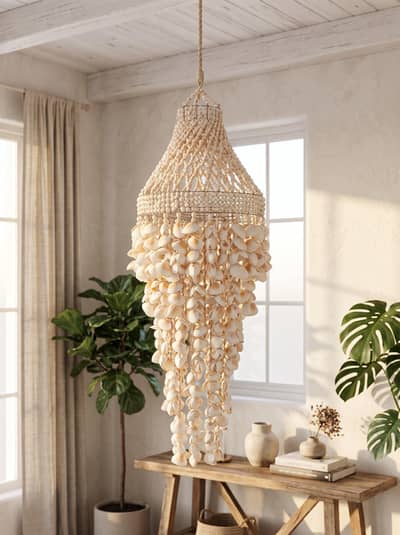 original sea shell handmade fanuse