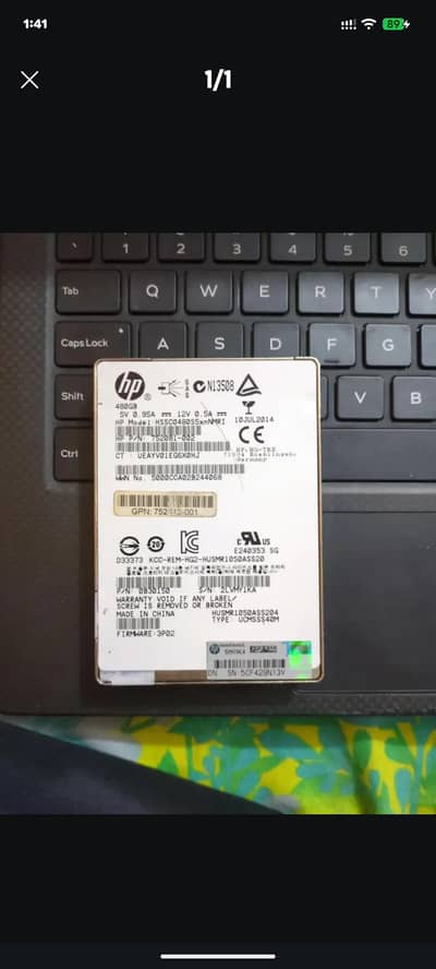 HP 480GB SAS SSD – Enterprise Server Drive (Working)