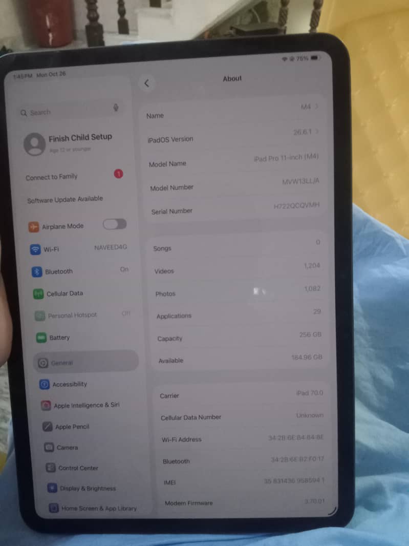 Ipad pro 11-inch M4 7