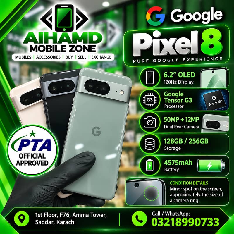 Google Pixel 8 - Official Pta Approved - Al Hamd Mobile Zone - Mobile ...