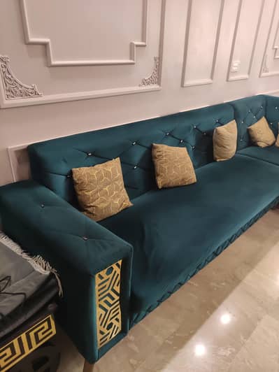 L Shape Sofa + Seti + Table