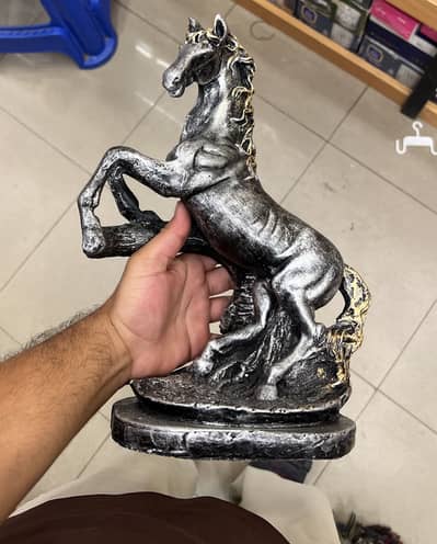 Royal Silver & Gold Horse Showpiece Statues