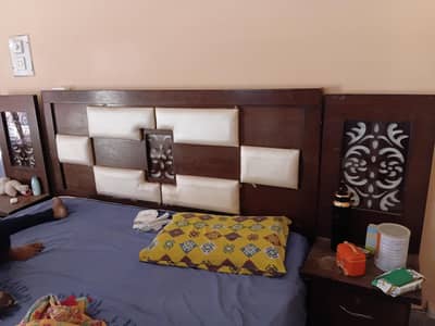 Bridal Bed Set furniture divider bed wardrobe Almari Without Mattress