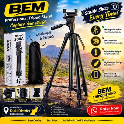 BEM 380A Professional Mobile & Camera Tripod Stand