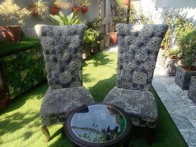 Sofa chair set with mirror table