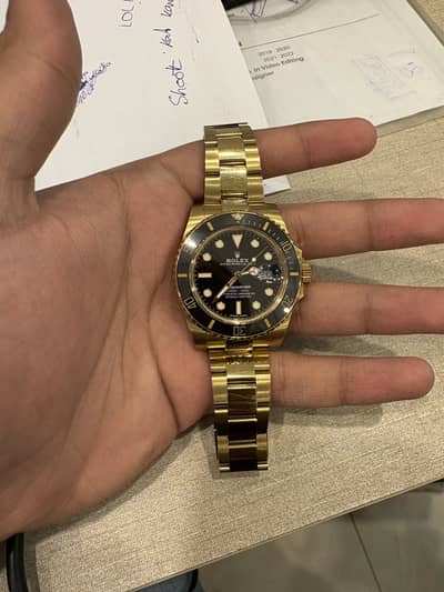 Rolex Submariner Black & Gold Watch Premium Look
