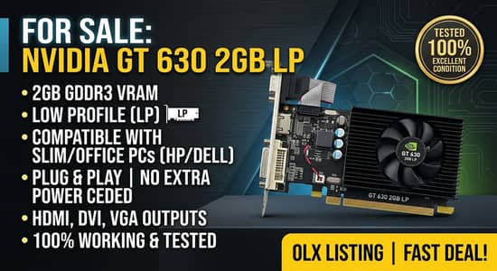Fujitsu NVIDIA GeForce GT 630 2GB Low Profile (LP) – SFF PC Compatibl