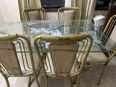 6 Seater Glass Dining Table for sale in karachi