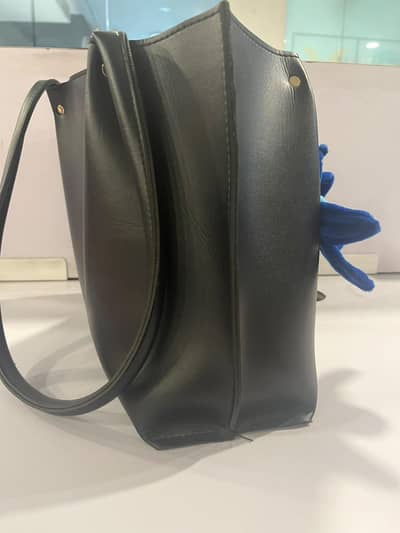 Black leather bag