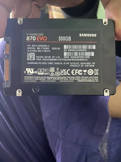 Samsung 870 EVO 500GB SATA SSD – Excellent Condition