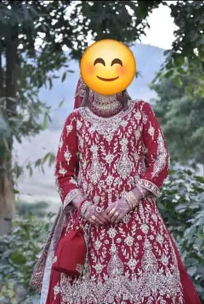 Red farshi lahanga with long shirt and pouch small size bridal dress