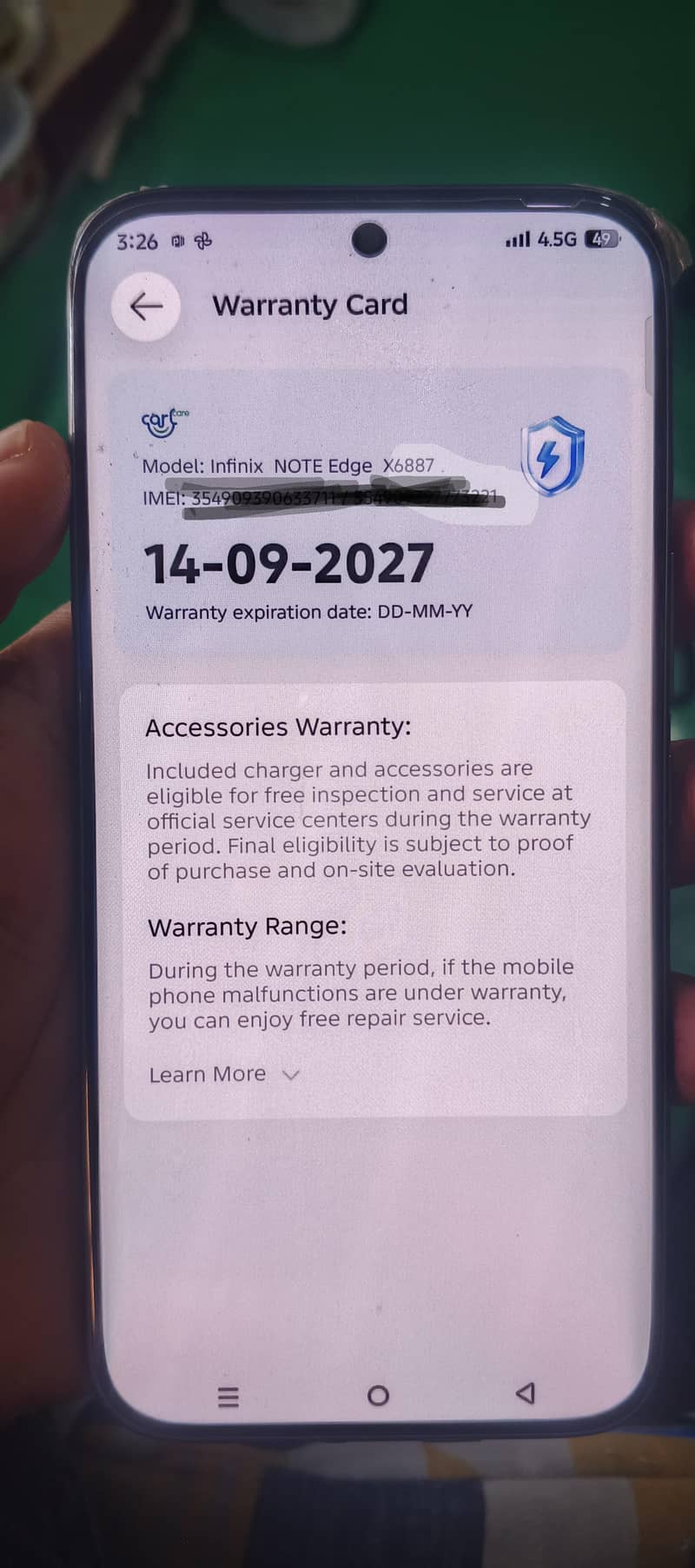 Infinix note edge 5