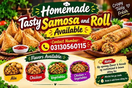 homemade tasty Samosa and Roll