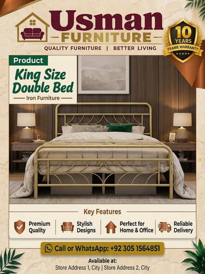 Bed Set//Double Bed//Single Bed// Iron Bed//Steel Bed/ 03051564851