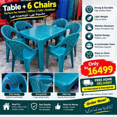 Plastic Table with 6 Chairs — Rs. 16,499