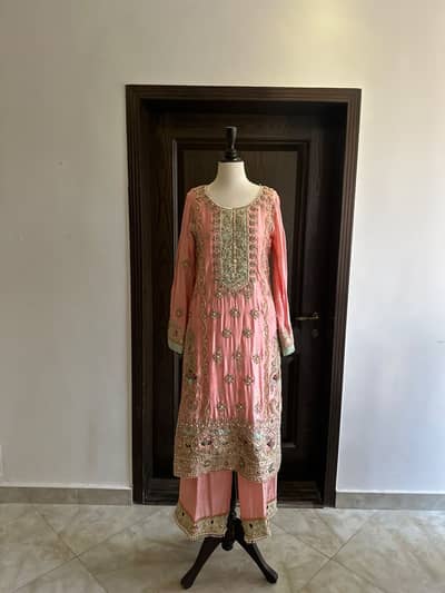 Aleena Khan Designer Pink Party Wear Suit | Premium Embroidered Easte