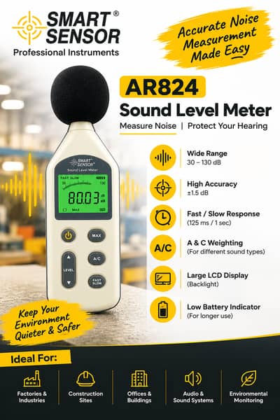 AR824 Smart Sensor Sound Level Meter In Pakistan