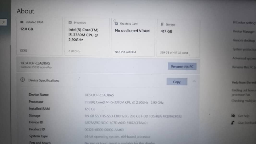 Dell Latitude E5530 I5 3rd generation 1