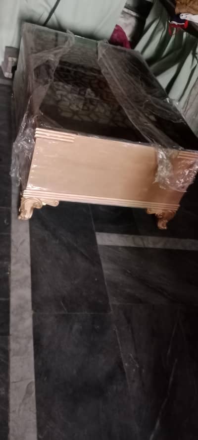 wood and center mirror