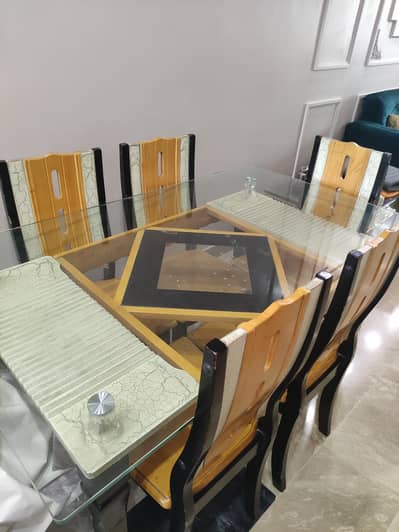 6 Seater Glass Dining Table