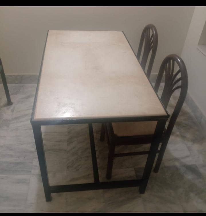 iron marble top dining table 1