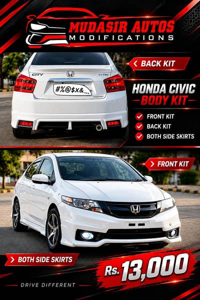 Honda City body kit,bumper kit,Corolla, Cultus,Alto all cars kits av