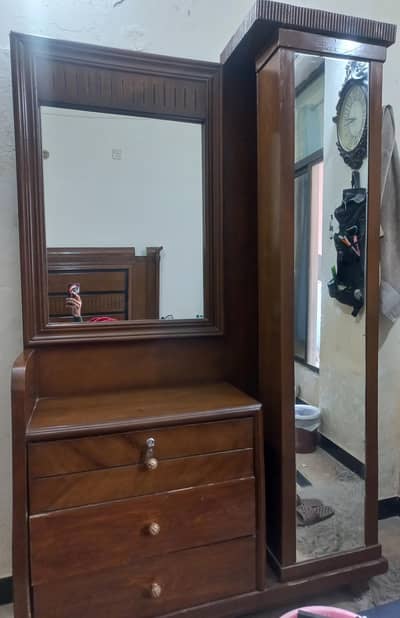 Wooden Dressing Table with Rotatable Side Almirah